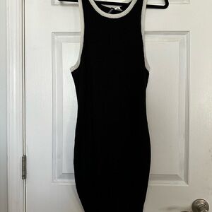 EUC Divided Black and Cream Ribbed Mini Dress